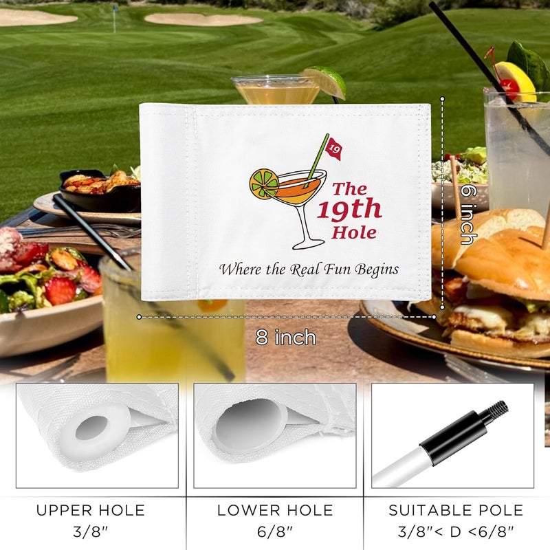 KINGTOP 19th Hole Golf Flag for Backyard Practice Putting Green, PGA Junior Standards, Double Sides 420D Nylon with Tube Insert, 6x8 Inch - Image 3